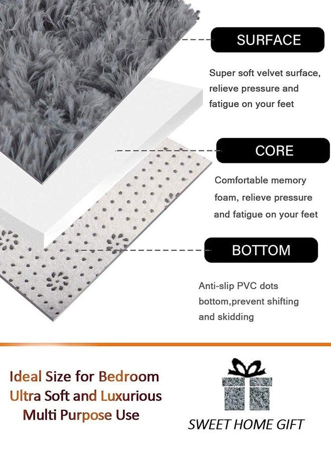 جارلو السجاد المنطقة لغرفة النوم غرفة المعيشة السجاد الفروي للطفل غرفة النوم الحضانة السجاد الفروي المريح السجاد المزخرف السجاد الزخرفي للسجاد الداخلي للسجاد 120 × 160 سم (رمادي داكن) - Image 5