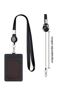 GUSGU 2 Pack Leather Badge Holder and Adjustable Retractable Lanyards, Quick Release Buckle and Safety Breakaway Lanyards with Swivel Metal Clasp for Offices, Staff, Employees, Students  - Image 2