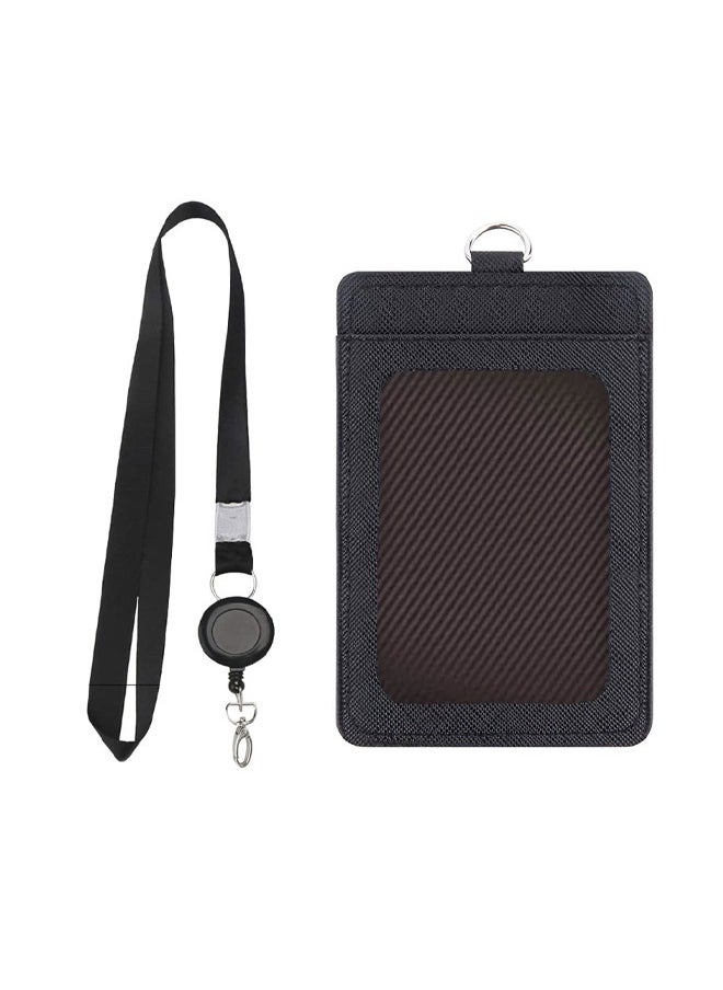 GUSGU 2 Pack Leather Badge Holder and Adjustable Retractable Lanyards, Quick Release Buckle and Safety Breakaway Lanyards with Swivel Metal Clasp for Offices, Staff, Employees, Students  - Image 5