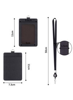 GUSGU 2 Pack Leather Badge Holder and Adjustable Retractable Lanyards, Quick Release Buckle and Safety Breakaway Lanyards with Swivel Metal Clasp for Offices, Staff, Employees, Students  - Image 3