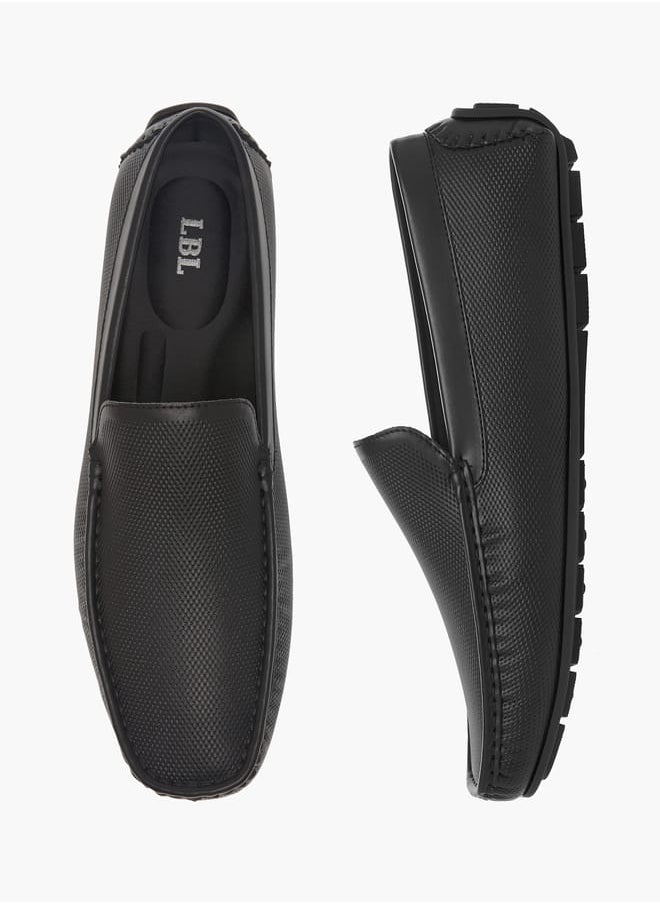 LBL by Shoexpress Men Textured Slip-On Loafers  - Image 1
