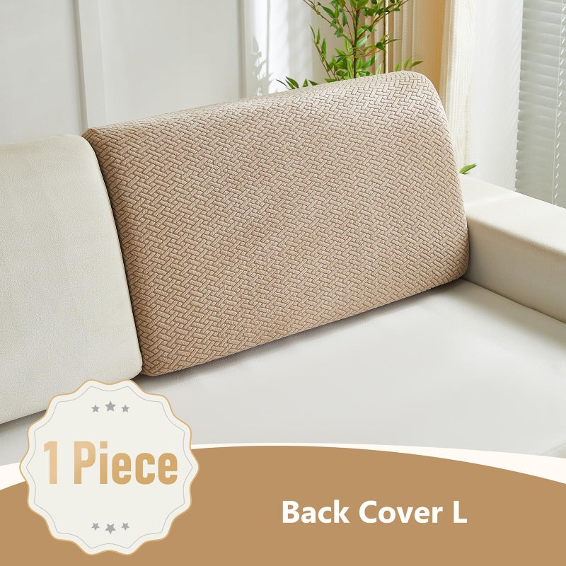 Yoovat Couch Cushion Covers for Sofa Couch Covers Wear-Resistant Universal Sofa Cover Washable Stretch for Sectional Slipcovers (Texture-Light Coffee,Back Cover L) - Image 2