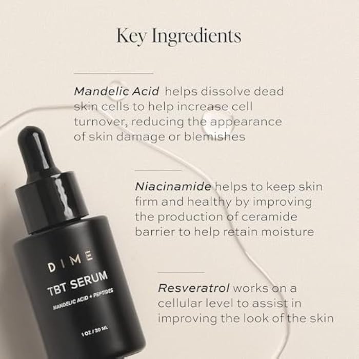DIME Beauty TBT Serum - Anti-Aging Face Serum With Niacinamide and Mandelic Acid, Hydrating for Youthful Skin, 1 oz (30 mL) - Image 4