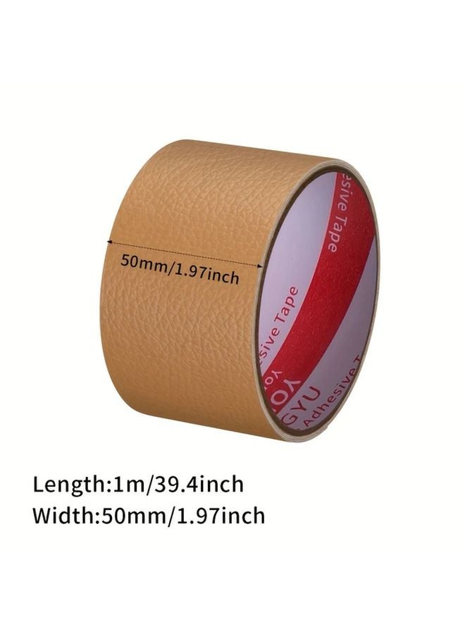 Black Leather Repair Patch 1m x 50mm Self Adhesive for Sofa Car Seat Furniture - Image 3