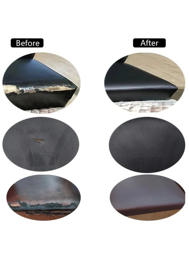 Black Leather Repair Patch 1m x 50mm Self Adhesive for Sofa Car Seat Furniture - Image 5