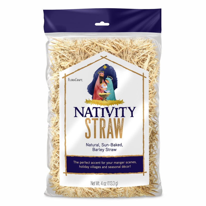 Floracraft Decorative Nativity Straw 4 Ounce Natural - Image 1