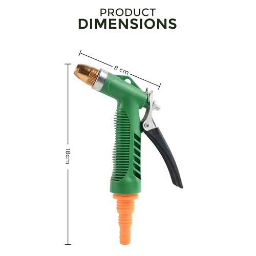 ROOTS & LEAF High-Pressure Garden Water Spray Gun | 3 Adjustable Spray Patterns | Hands-Free Operation, Durable Brass Nozzle for Car Washing, Plant Watering, and Pet Cleaning - Pack of 1, 9 x 3 cm - Image 3
