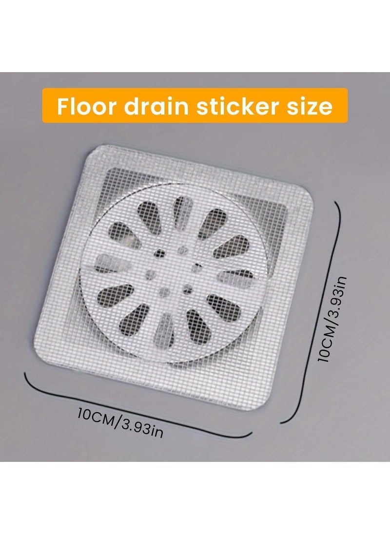 Winsky - WINSKY Disposable Shower Drain Cover Hair Catcher Shower Drain Mesh Stickers, Bathroom, Bathtub Drain Kitchen Shower Drain Floor Sink Strainer Filter (Disposable Square), 20 Pcs - Image 1