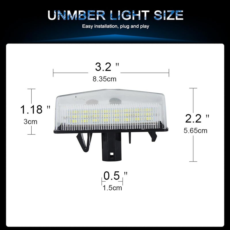 QASULER 2Pcs LED Car License Plate Lights - Image 2