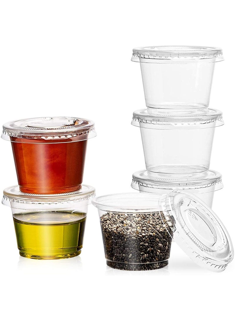 MARKQ [2000 Pack] 1 oz. Clear Plastic Disposable Portion Cups with Lids- Available in 2oz, 4oz- Souffle Cups, Medicine Cups  - Image 3