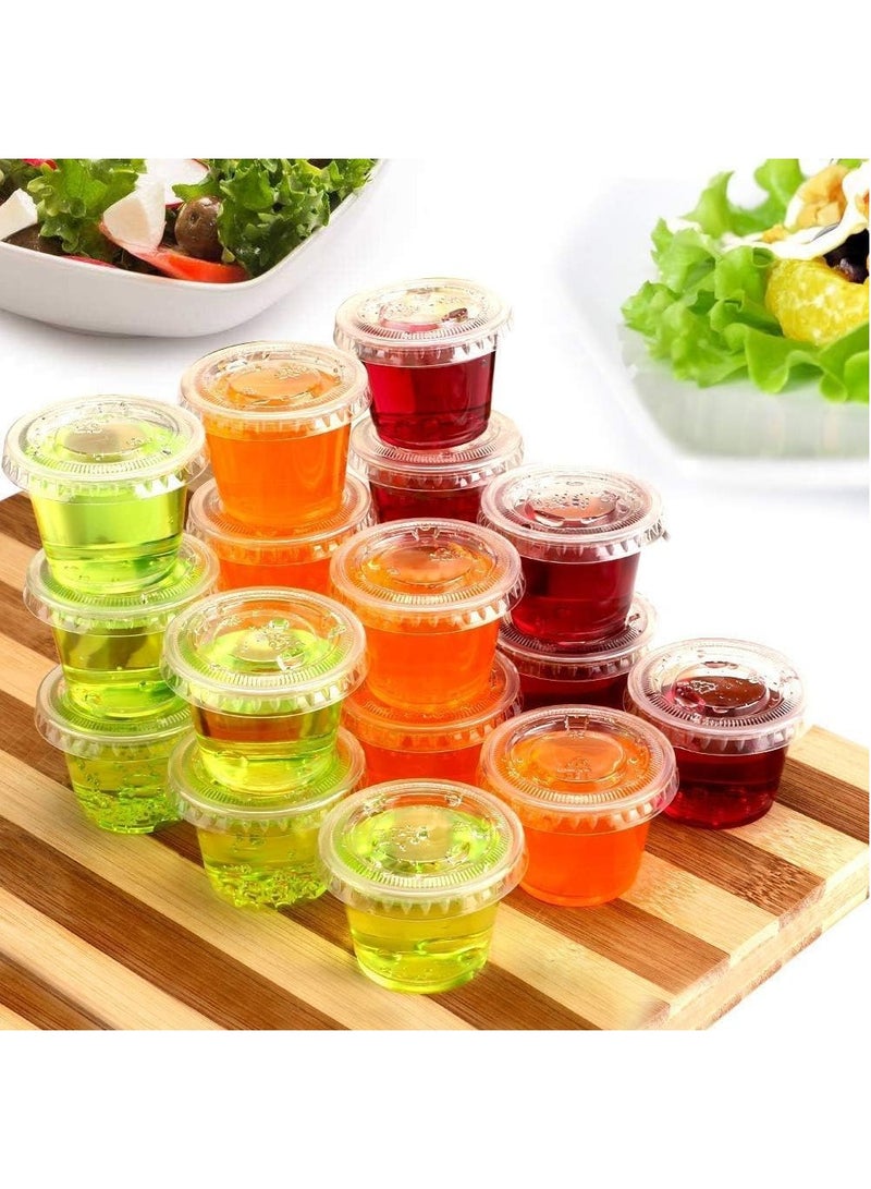 MARKQ [2000 Pack] 1 oz. Clear Plastic Disposable Portion Cups with Lids- Available in 2oz, 4oz- Souffle Cups, Medicine Cups  - Image 2