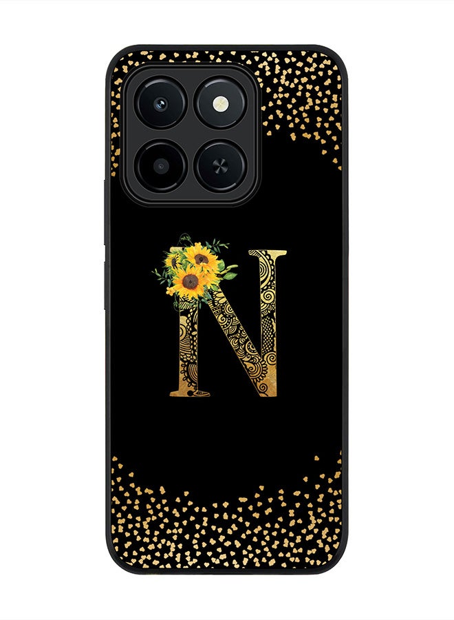 Stylizedd For Honor X6c Case,Slim fit Camera Protection, Shockproof Thin Phone cover  - Custom Floral Monogram - N ( Black )