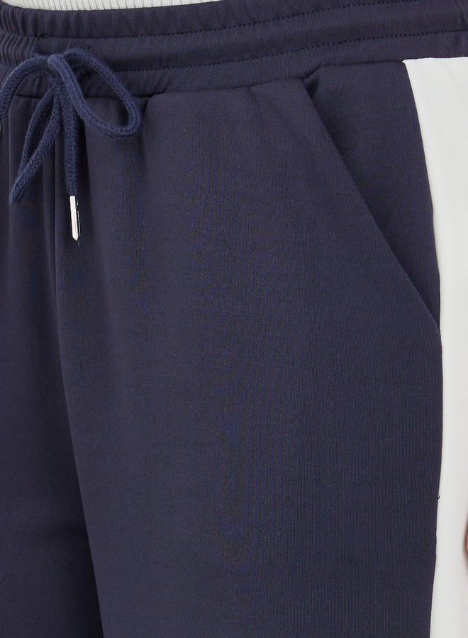 Styli Scuba Wide Leg Joggers with Side Seam Contrast Panel - Image 3