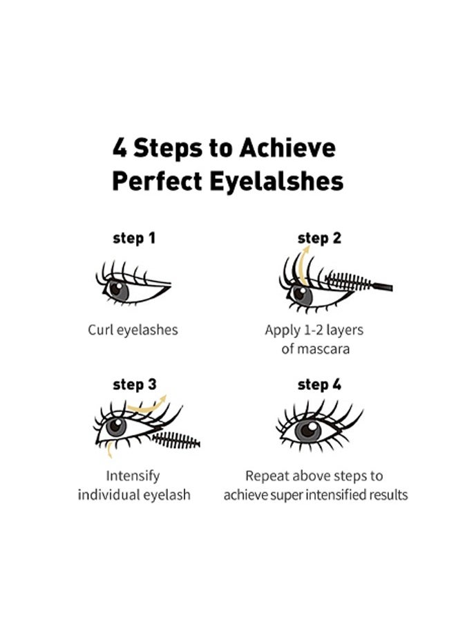 2 in 1 Double Effect Mascara- Cool Black Curling and Intensifying Mascara Volumizing and Lengthening Thrive Black Mascara for Long Curly and Thick Eyelashes Waterproof Mascara