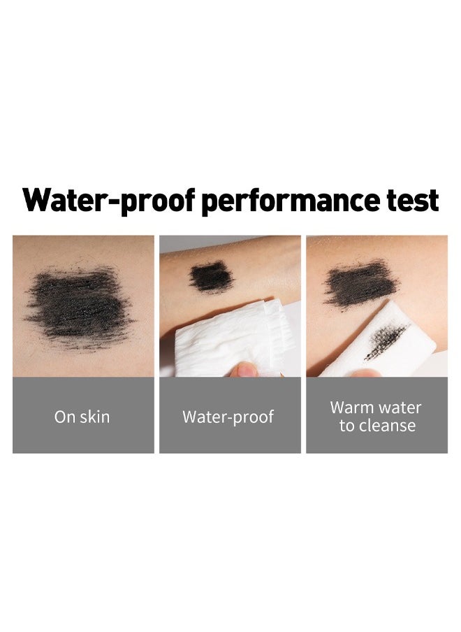 2 in 1 Double Effect Mascara- Cool Black Curling and Intensifying Mascara Volumizing and Lengthening Thrive Black Mascara for Long Curly and Thick Eyelashes Waterproof Mascara