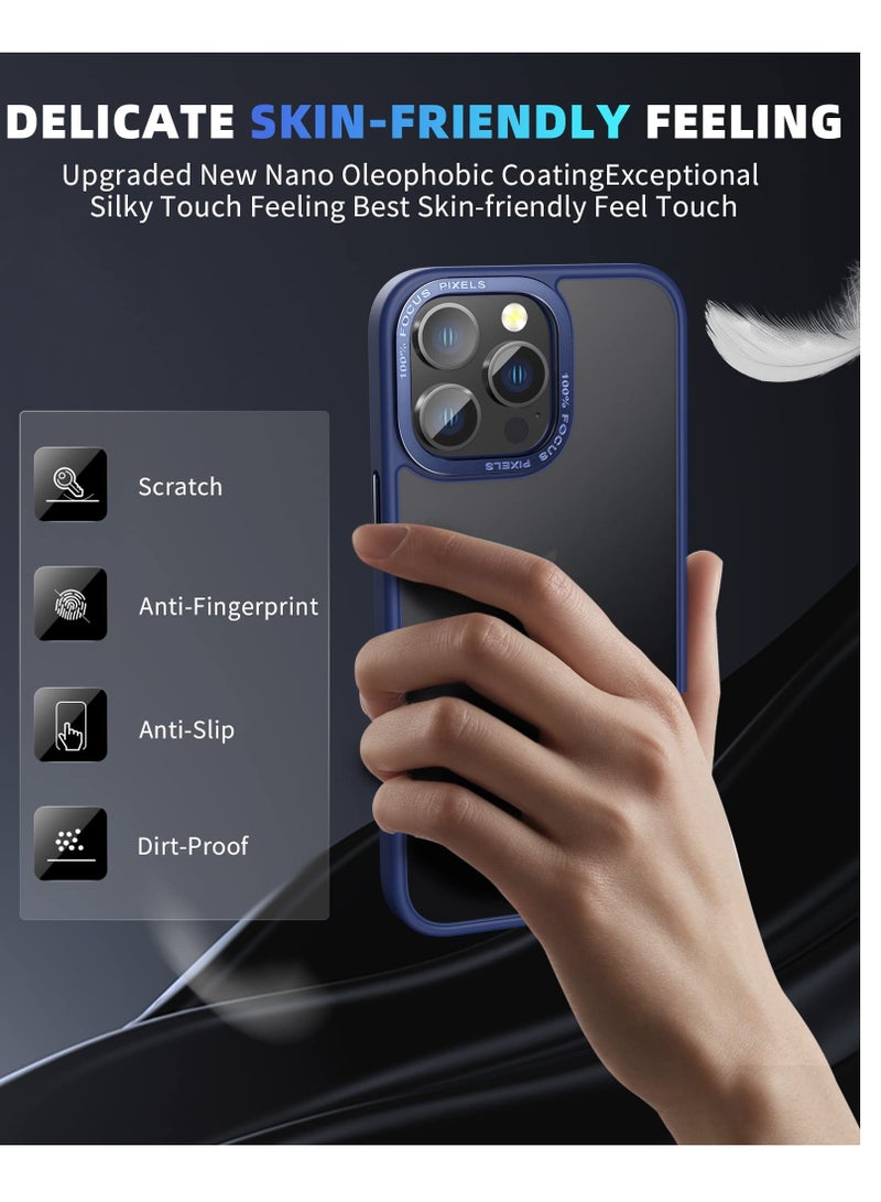 Designed for iPhone 14 Pro Max Case 6.7inch, Military Grade Drop Protection, Skin-Friendly PC Back, Advanced Camera Protection Ring, Anti-Scratch Anti-Fingerprint for iPhone 14 Pro Max (Deep Blue) - Image 3
