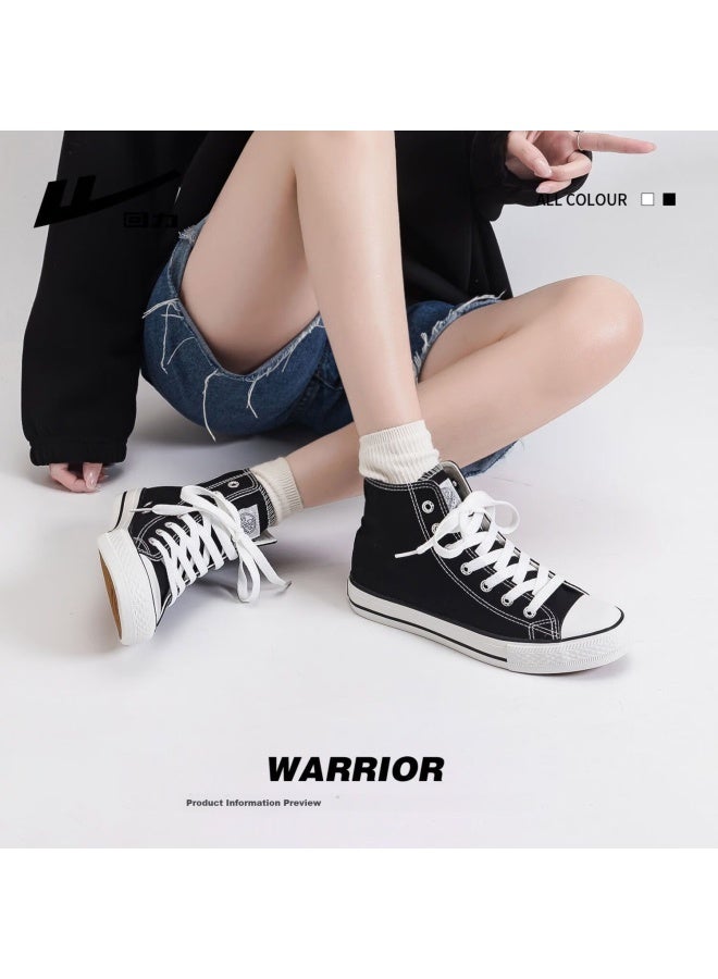 Pull Back Warrior Official Men's And Women's Black High-top Canvas Shoes Spring Summer Casual Skate Shoes Sports Shoes - Image 1