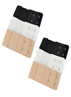 Generic Rana Store Bra Tape Extender, Women's Bra Extenders, 2 Hooks and 2 Rows Soft Stretchy Comfortable 6 Pcs Colors by Rana Store 