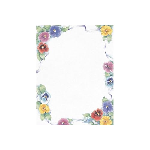 Great Papers! Pretty Pansies Letterhead, 80 Count, 8.5"x11" (2014313) - Image 2