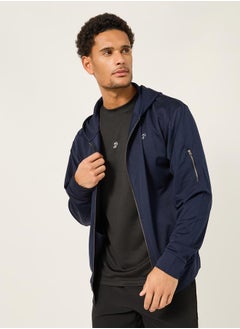 Styli Hooded Training Jacket with Sleeve Zipper Detail  - Image 2