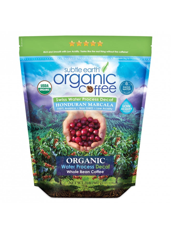 Cafe Don Pablo 2LB Subtle Earth Organic Decaf - Swiss Water Process Decaf - Medium Dark Roast - Whole Bean Coffee - Low Acidity - Organic Certified by CCOF - 2 Pound Bag  - Image 1