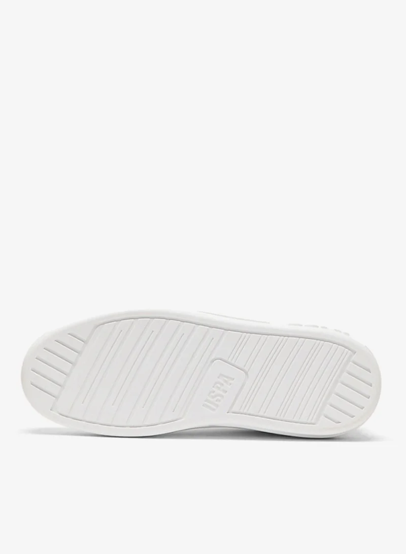 U.S. Polo Assn. White/Salmon Women's White Sneakers - Soft Pastel Accents with Retro-Inspired Design and Cushioned Sole for Effortless Style and Comfort Shoes for Women | Best Price UAE