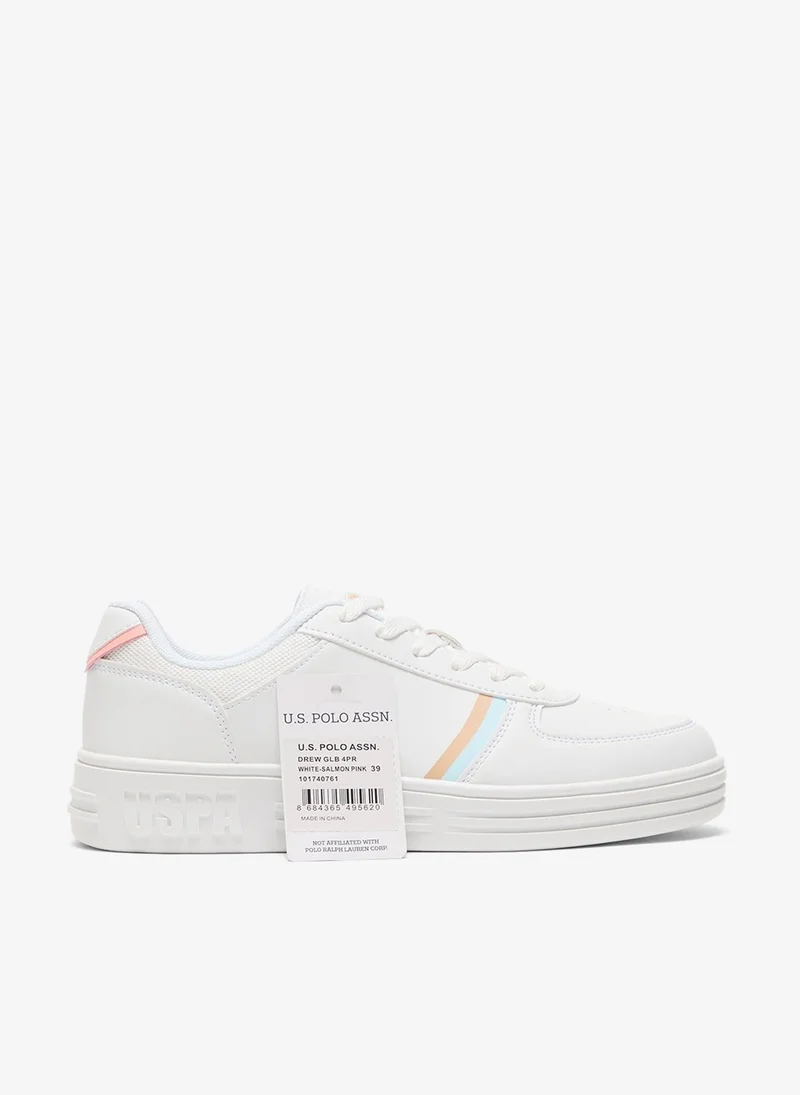 Women's White Sneakers - Soft Pastel Accents with Retro-Inspired Design and Cushioned Sole for Effortless Style and Comfort Shoes