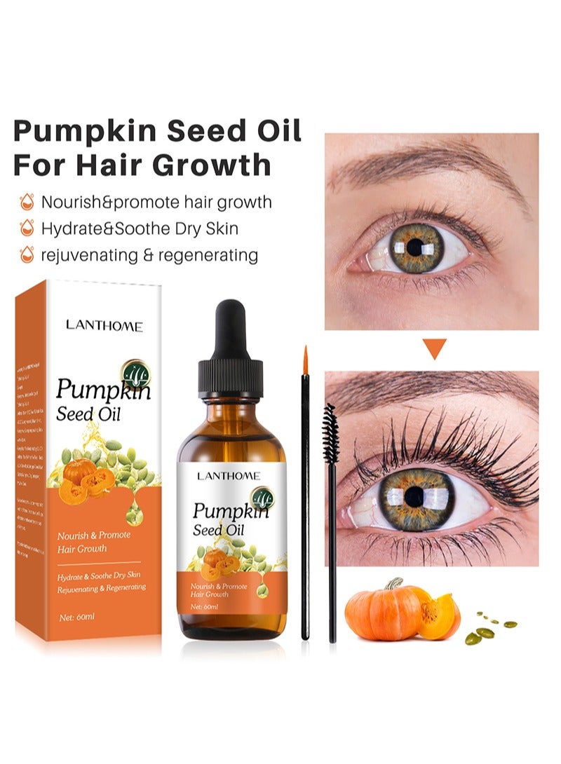 Lanthome Pumpkin Seed Oil,100% Pure Pumpkin Seed Oil Cold Pressed,Nourish and Promote Hair Growth,Nourishes and Hydrates,Hair,Skin and Nails,60ml  - Image 1