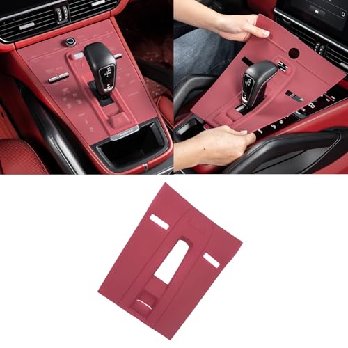 Speechn for Porsche Cayenne Center Console Cover Silicone Center Console Protector Film for Porsche Cayenne Accessories 20182023 for Cayenne 20182023 Red - Image 1