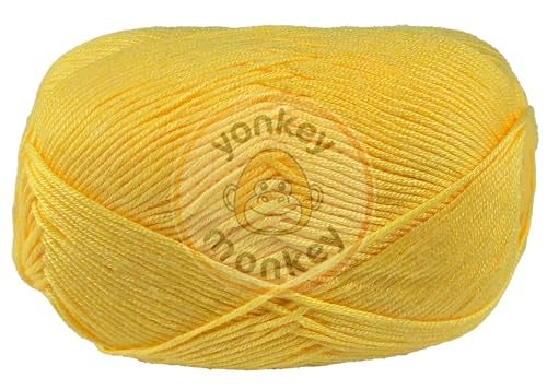 Yonkey Monkey 10-Pack of Yonkey Monkey 500 Grams Yarn - 70% Rayon derived from Bamboo, 30% Cotton - Imported - Yellow 9017 - Image 5