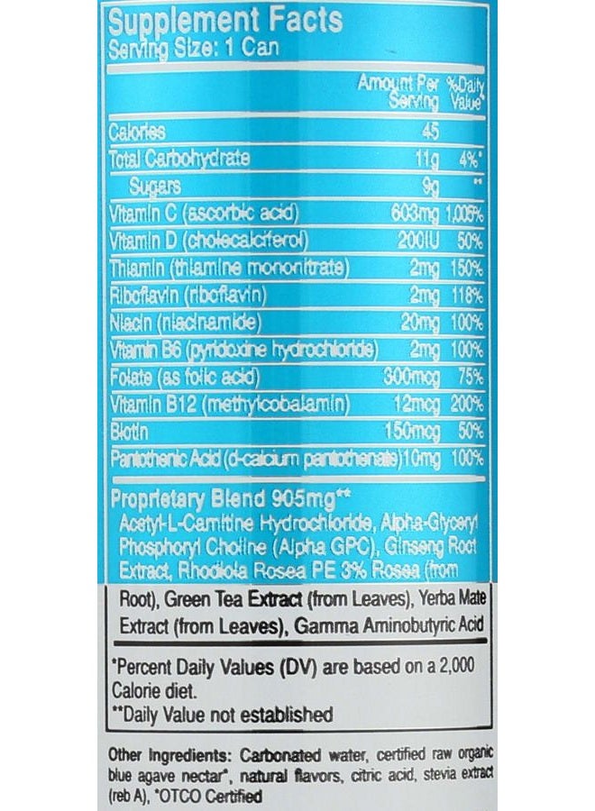LIFEAID FOCUSAID Energy Blend | Nootropics Drink for Brain Fuel | Alpha-GPC, GABA, B-Complex, Yerba Mate, Green Tea | 100% Clean |100mg Natural Caffeine | 12-oz. can - Image 4