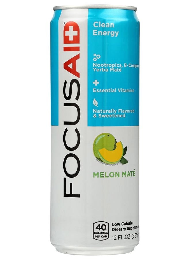 LIFEAID FOCUSAID Energy Blend | Nootropics Drink for Brain Fuel | Alpha-GPC, GABA, B-Complex, Yerba Mate, Green Tea | 100% Clean |100mg Natural Caffeine | 12-oz. can - Image 1