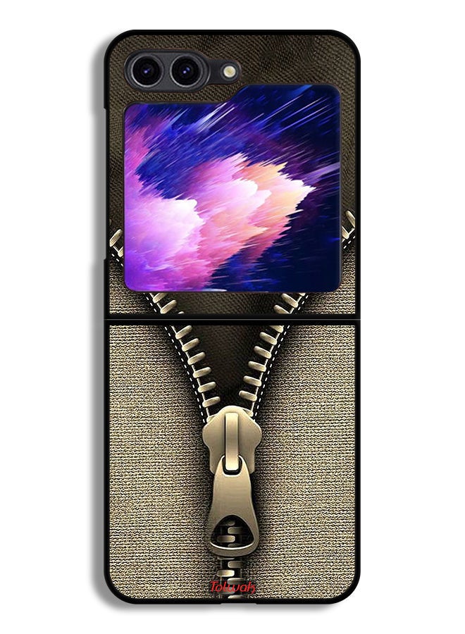 Tolwak Samsung Galaxy Z Flip6 Protective Case Cover Zip Pattern  - Image 1