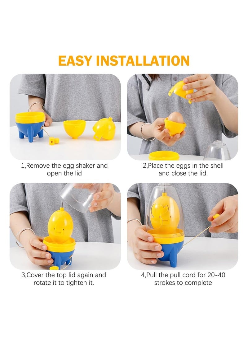 Golden Egg Maker Egg Yolk Mixer with Pulling Rope, Egg Homogenizer Manual Puller for Kitchen Mixing Egg Whites and Yolks, 6x3Inch