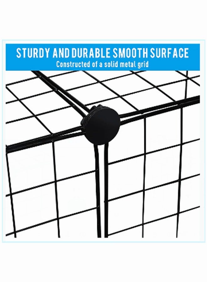 2 Tier Large Cat Cage Crate DIY Pet Playpen Detachable Dense Metal Wire Ferret Cage Indoor Cat Kennels for Kitten Puppy Bunny Exercise (Black, 27.56 x 27.56） - Image 3