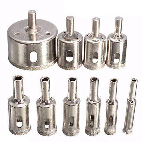 Generic 10Pcs 850Mm Diamond Drill Bits Set Tool Hole Saw Cutter For Glass Marble Granite 