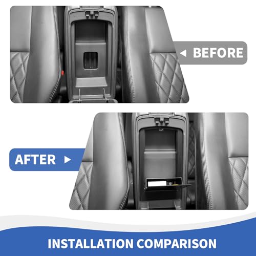 RAZPOY Center Console Hidden Organizer Box Compatible with 2011-2020 Dodge Durango & Jeep Grand Cherokee, One-Touch Hidden Armrest Secret Storage Box - Image 5