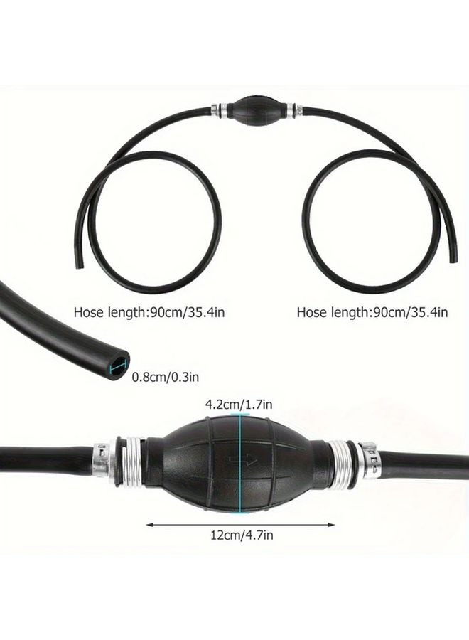 Black Manual Fuel Transfer Pump with Hose for Gasoline Diesel Water - Image 3