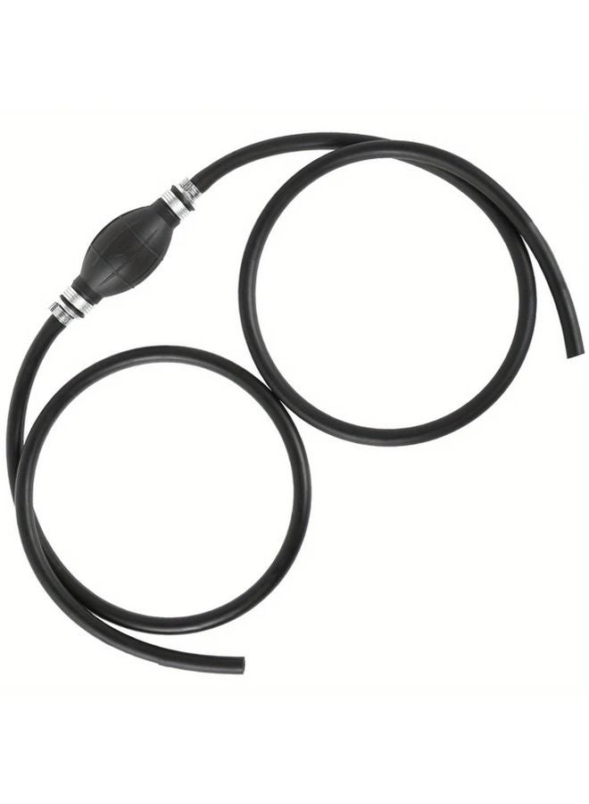 Black Manual Fuel Transfer Pump with Hose for Gasoline Diesel Water - Image 1