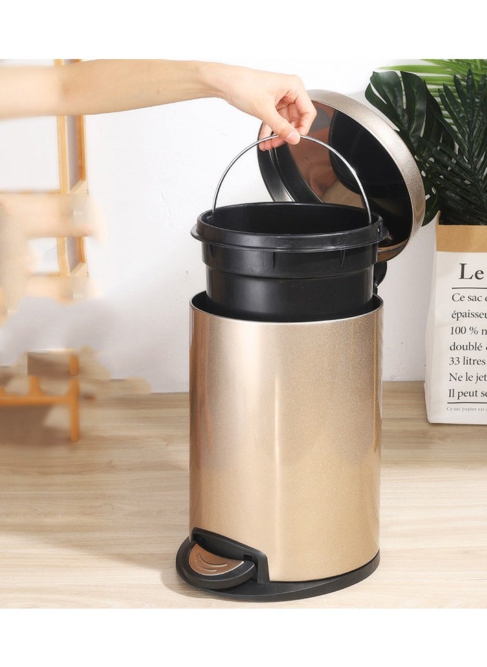 CityRiya-Long Trash Can Stainless Steel Kitchen Step Trash Can 8L Kitchen Waste Bin Garbage Can Step Pedal Bathroom Trash Can with Foot Pedal Slim Wastebasket Trash Bin for Toilet, Office, Bedroom, Bathroom  - Image 2