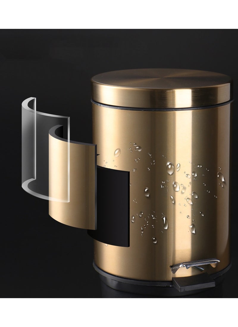 CityRiya-Long Trash Can Stainless Steel Kitchen Step Trash Can 8L Kitchen Waste Bin Garbage Can Step Pedal Bathroom Trash Can with Foot Pedal Slim Wastebasket Trash Bin for Toilet, Office, Bedroom, Bathroom  - Image 5