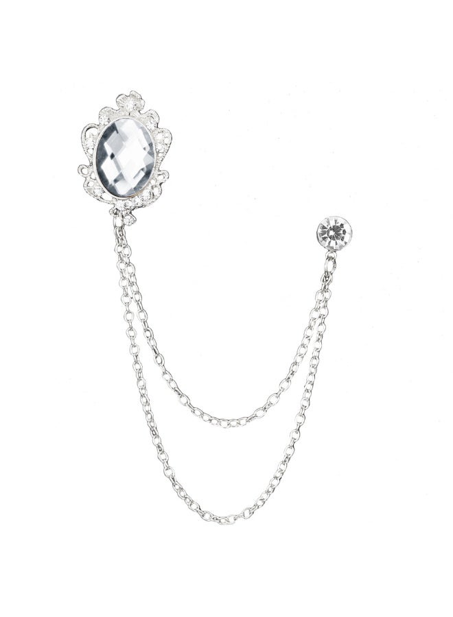 Shougu Versatile Temperament Personality Gemstone Tassel Chain Suit Brooch 