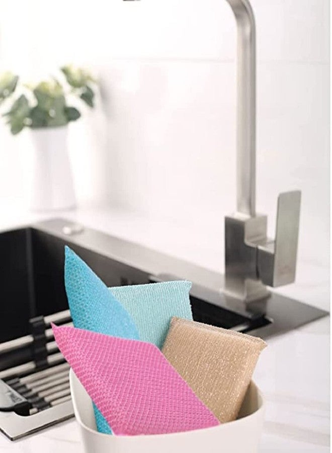 STAGER Scratch Proof Kitchen Utensil Scrubber Pad, Standard, Reusable, Multipurpose Scrub, Soft Scrub (Pack of 4). - Image 4