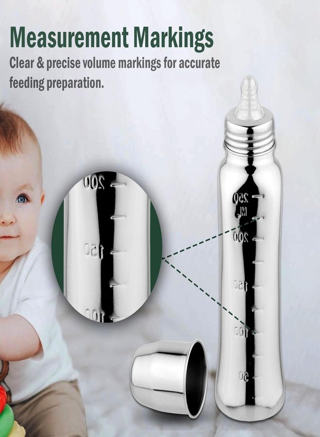Unify Stainless Steel Baby Feeding Bottle (250 ML) | Flow Nipple Bottles |Sus 304 Grade Milk Drinking Bottle | BPA Free, Anti-Colic, Plastic-Free| Ideal for Newborns (Infant) & Toddlers (Pack of 1) - Image 5