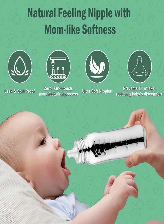 Unify Stainless Steel Baby Feeding Bottle (250 ML) | Flow Nipple Bottles |Sus 304 Grade Milk Drinking Bottle | BPA Free, Anti-Colic, Plastic-Free| Ideal for Newborns (Infant) & Toddlers (Pack of 1) - Image 2