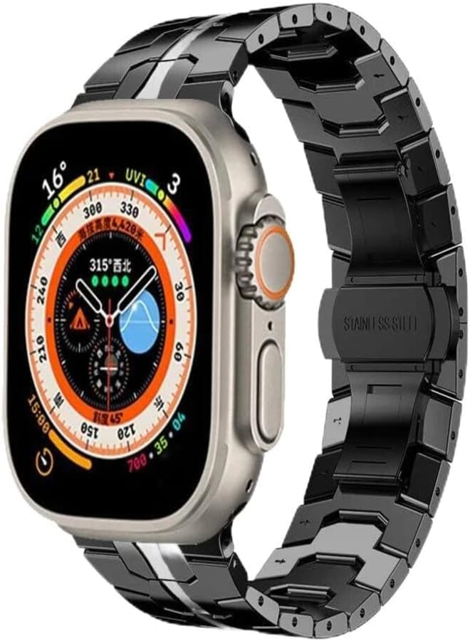 Next Next Store Stainless Steel Band Compatible with iWatch Ultra 49mm 45mm 44mm 42mm, Metal Strap for Ultra Series 2 9 8 7 6 5 4 3 2 1 Men (49mm 45mm 44mm 42mm)