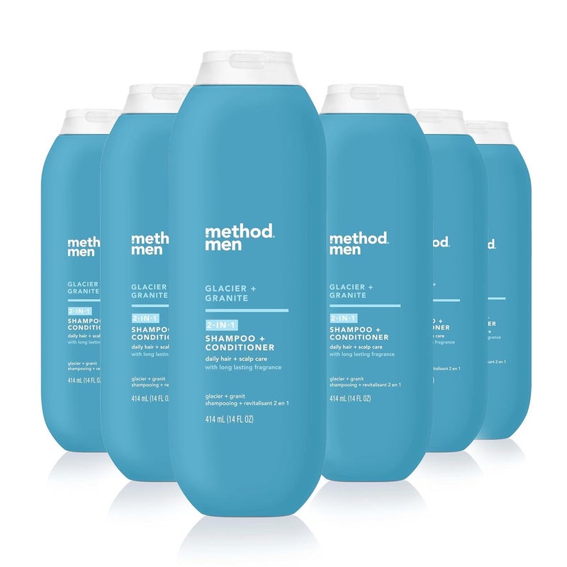 Method Men 2 in 1 Shampoo and Conditioner Glacier  Granite 14 oz 6 pack
