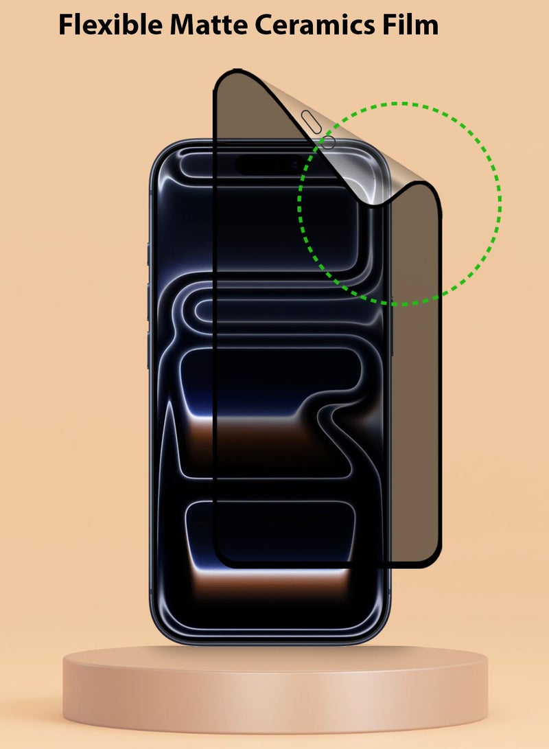 Techie 2 Pack Apple iPhone 17 Pro Max / 16 Pro Max Matte Ceramic Privacy Screen Protector Film - Image 4