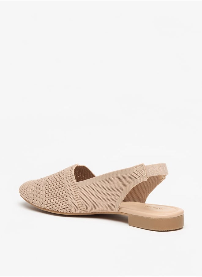 Flora Bella - Women's Textured Sling Back Slip-On Pointed Toe Ballerinas - Image 1
