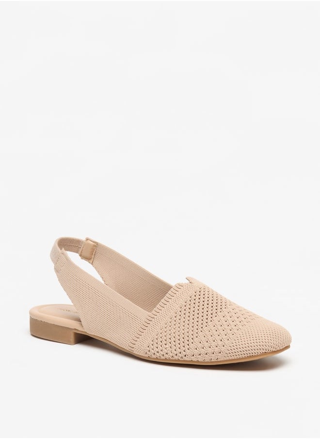Flora Bella - Women's Textured Sling Back Slip-On Pointed Toe Ballerinas - Image 1